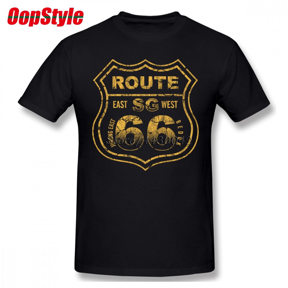 Route 66 Mother Road T-shirt For Men Plus Size Cotton Team Tee Shirt 4XL 5XL 6XL Camiseta