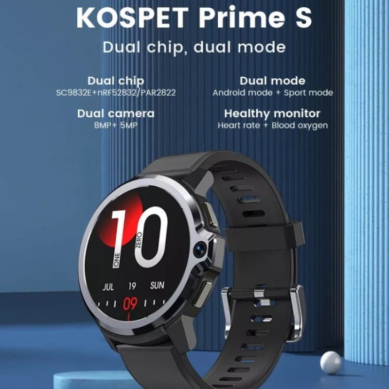 Kospet Prime S 2021 4G Smartwatch Phone Android 9.1 Dual Mode Camera