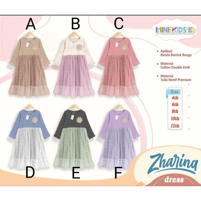 Dress Anak Zharina Series by Minekids id gamis anak perempuan busana muslim murah syar'i baju muslim