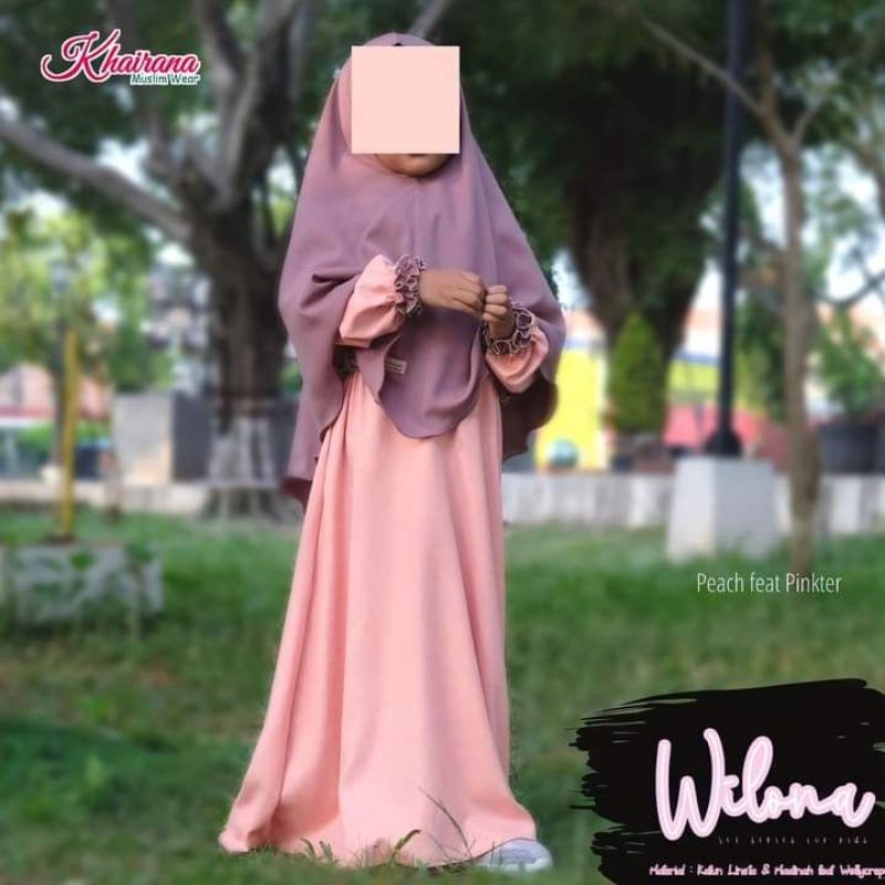 Gamis Wilona by Khairana Peach, gamis anak syar'i