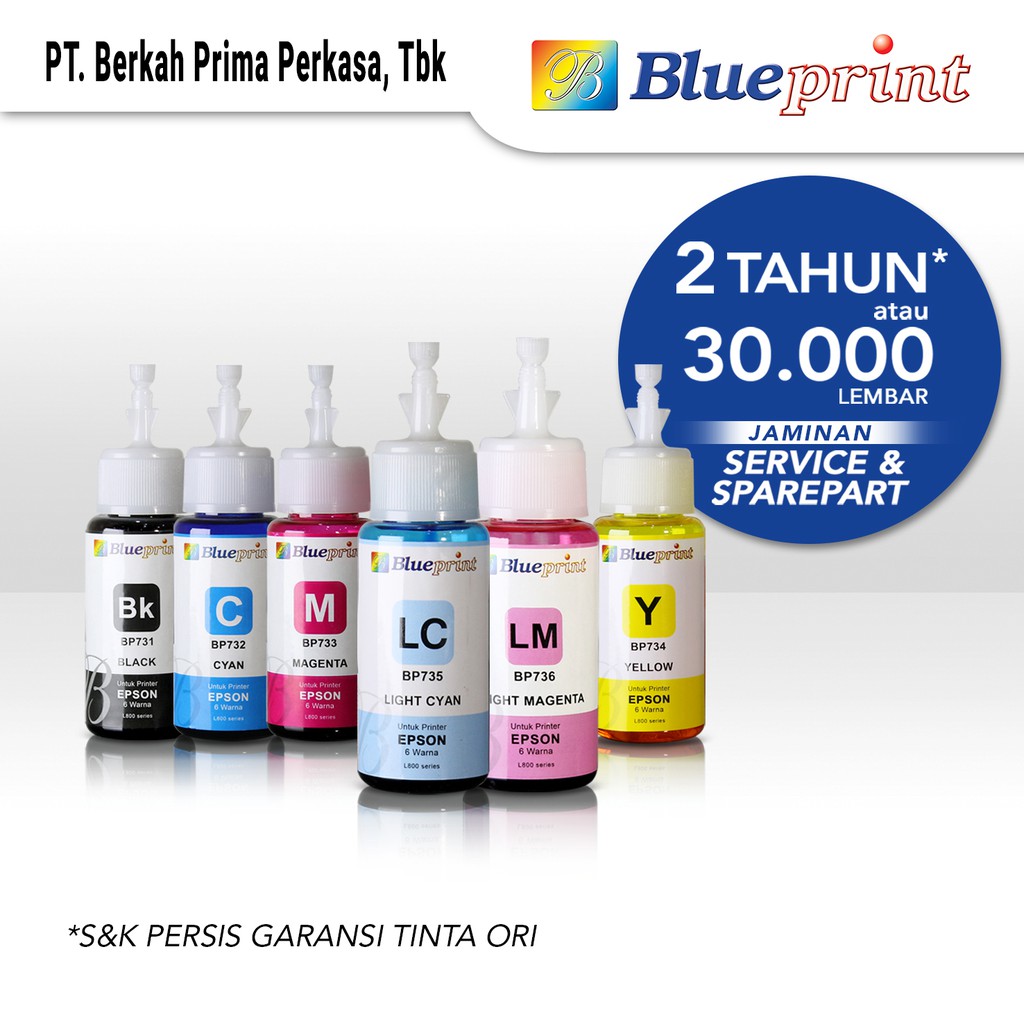  Tinta  Epson BLUEPRINT Refill For Printer  Epson 70 ML 6 