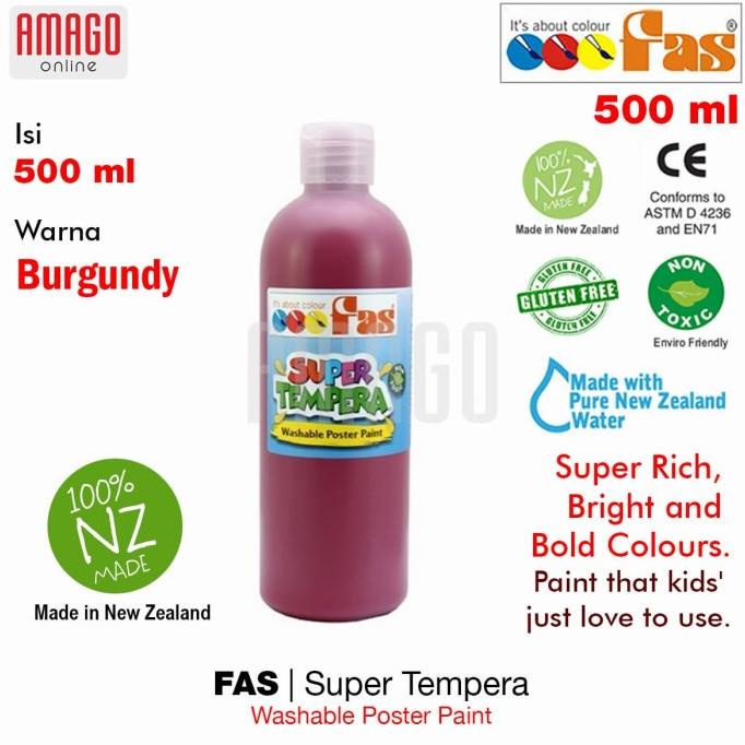 

Fas - Super Tempera Washable Poster Paint - 500 Ml - Burgundy - 033