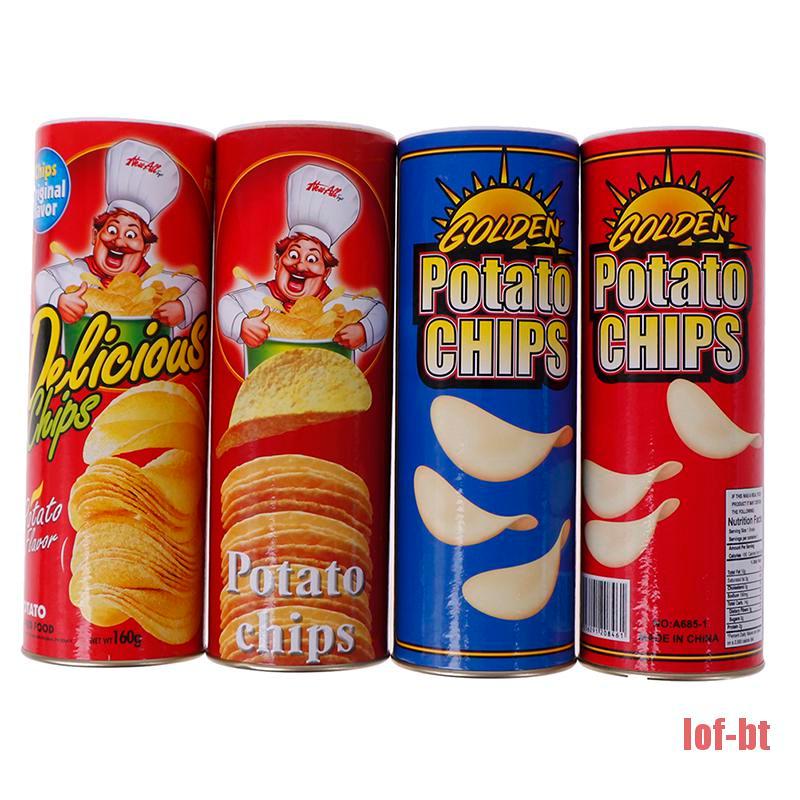 Lof-bt Mainan Kaleng Keripik Kentang Isi Ular Palsu Untuk Lelucon April Mop