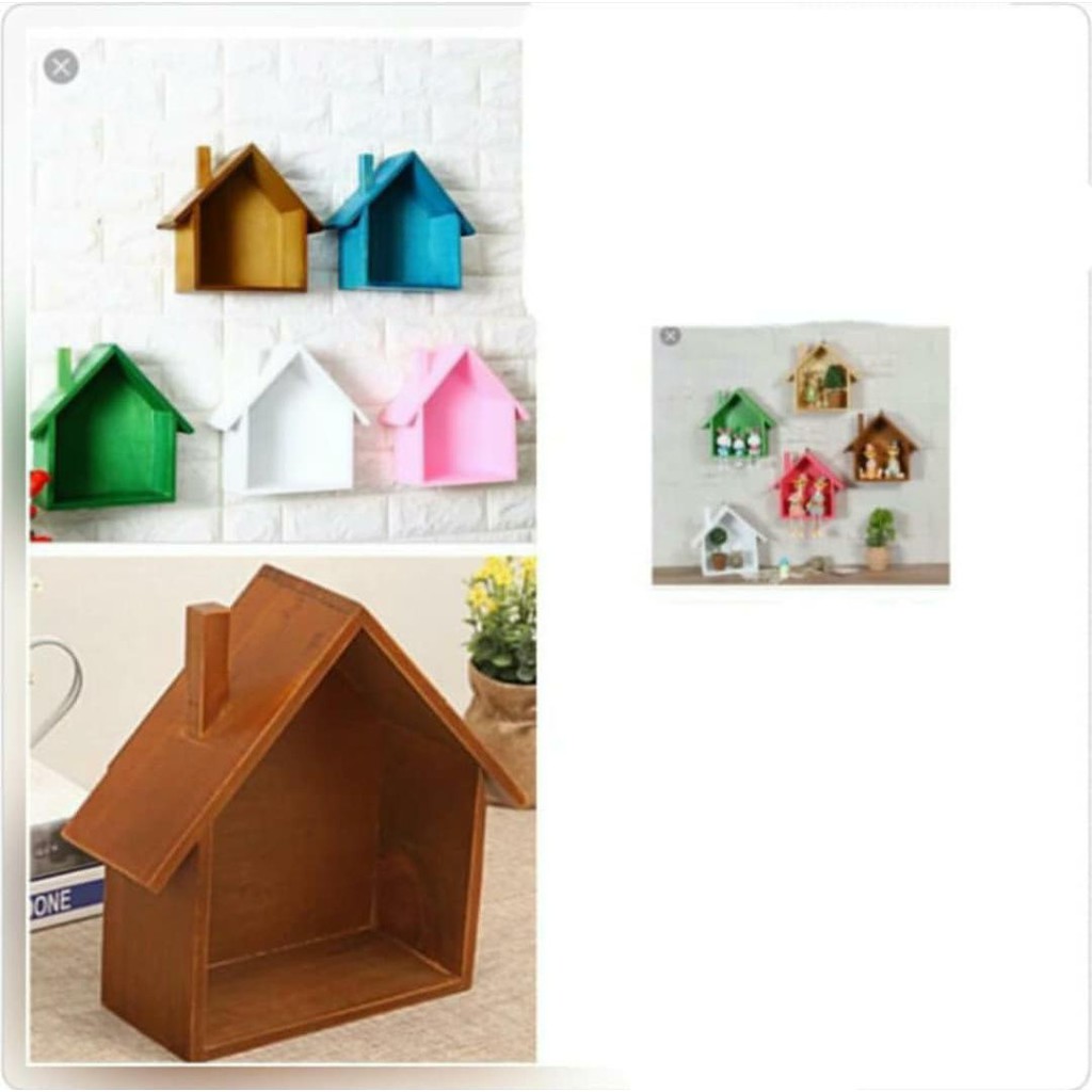 Rak Kayu Gantung Bentuk Rumah