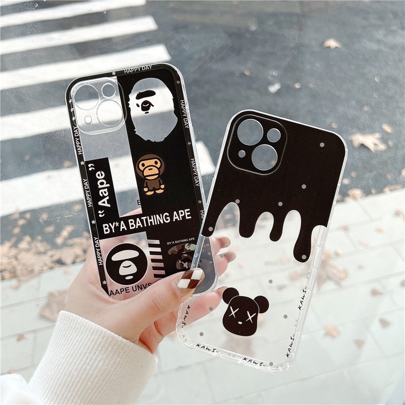 Violent bear Joint name Ape man Phone Case iPhone 11 12 13 Pro Max 7 8 Plus X XR XS transparent Straight edge Soft TPU Casing