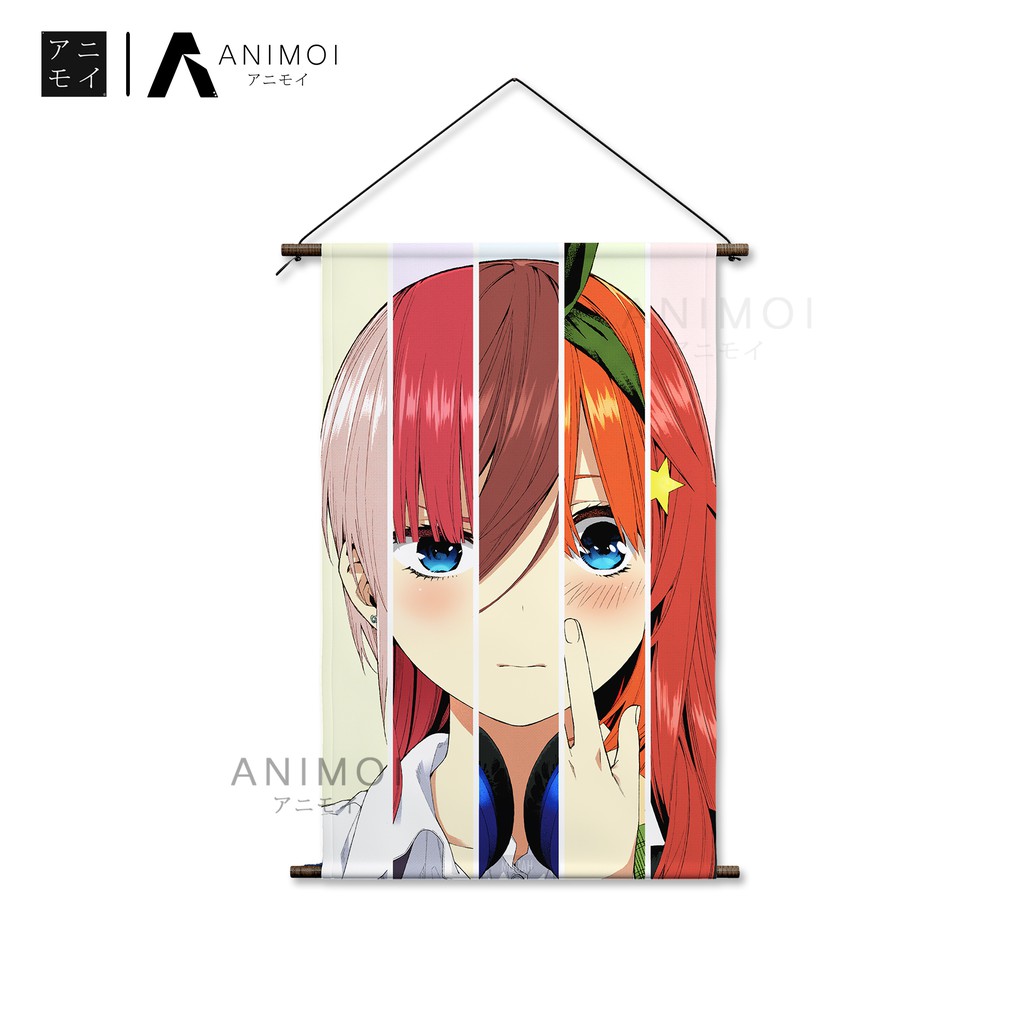 Poster Gantung Anime | Gotoubun no Hanayome | Nakano Ichika Nino Miku Yotsuba Itsuki | Wall Banner