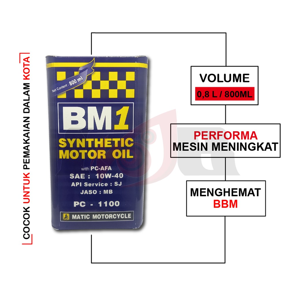 Oli BM1 Matic PC-1100 PC-1300 SAE 10W40 800ml Motor Matik