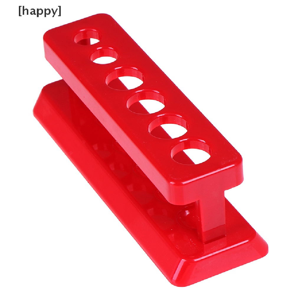 Rak Stand Holder Tabung Reaksi 6 Lubang Bahan Plastik Warna Merah Untuk Laboratorium