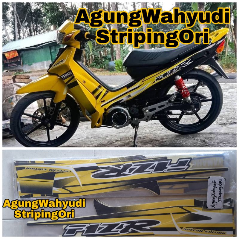 STIKER STRIPING LIS BODY MOTOR YAMAHA FIZR FIZ R F1ZR F1Z R SPECIAL EDITION SE VARIASI HITAM KUNING