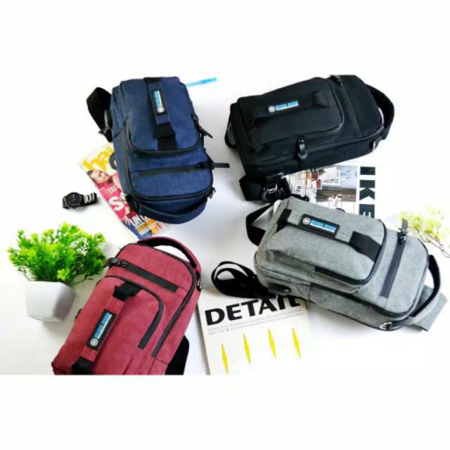 Tas ELEMENT 3 in 1 bisa slempang bisa ransel bisa weisbag . anti air