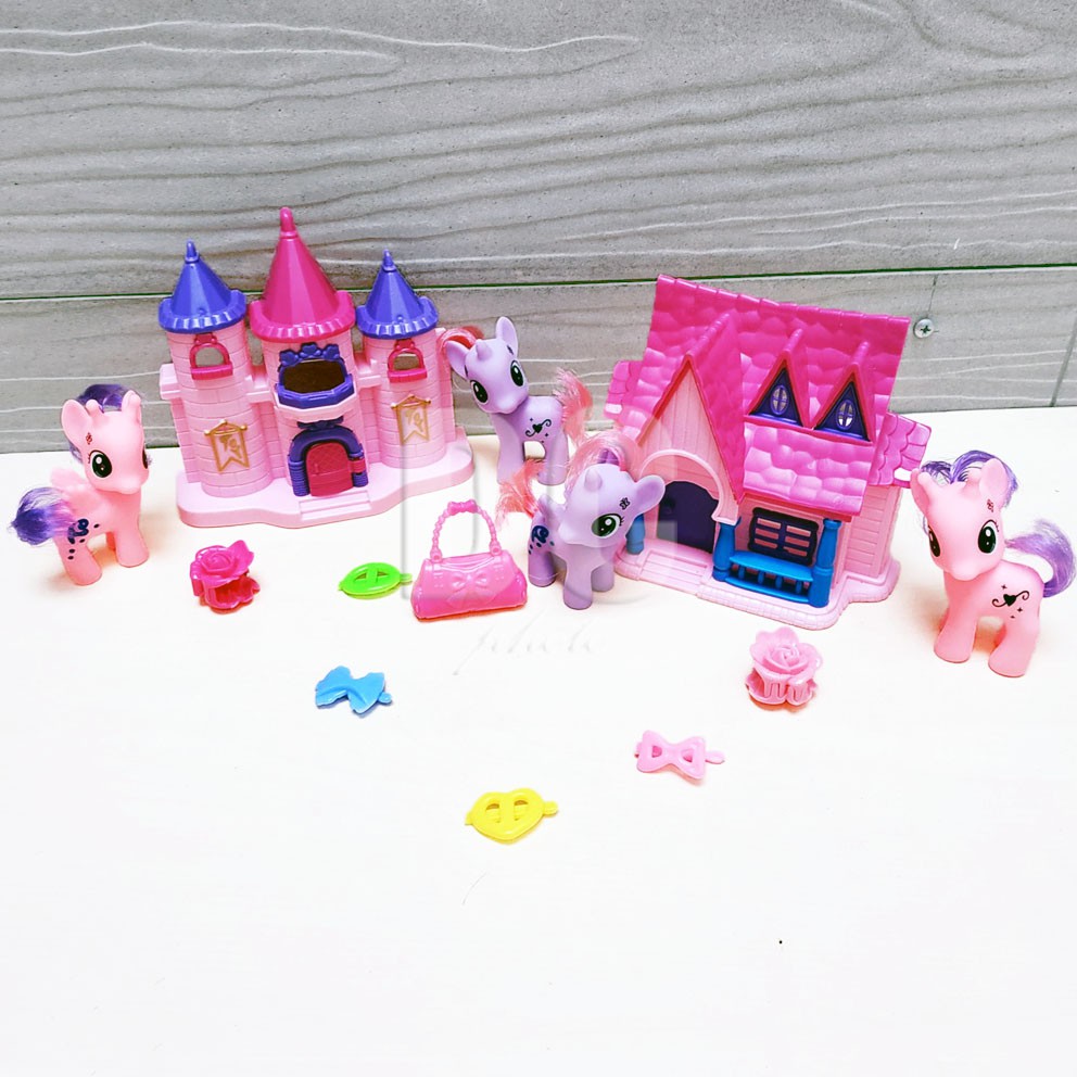 Little Pony Fairytale Castle 2in1 Mainan Istana Rumah Boneka Fantastic House