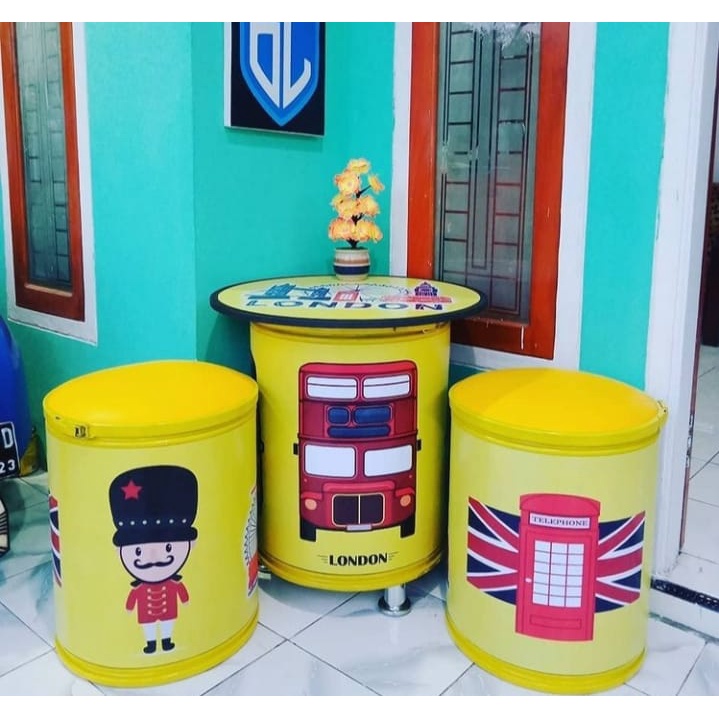 Kursi Cafe Minimalis Murah set unik kursi tong ruang tamu modern aestetic / kursi ngopi santai