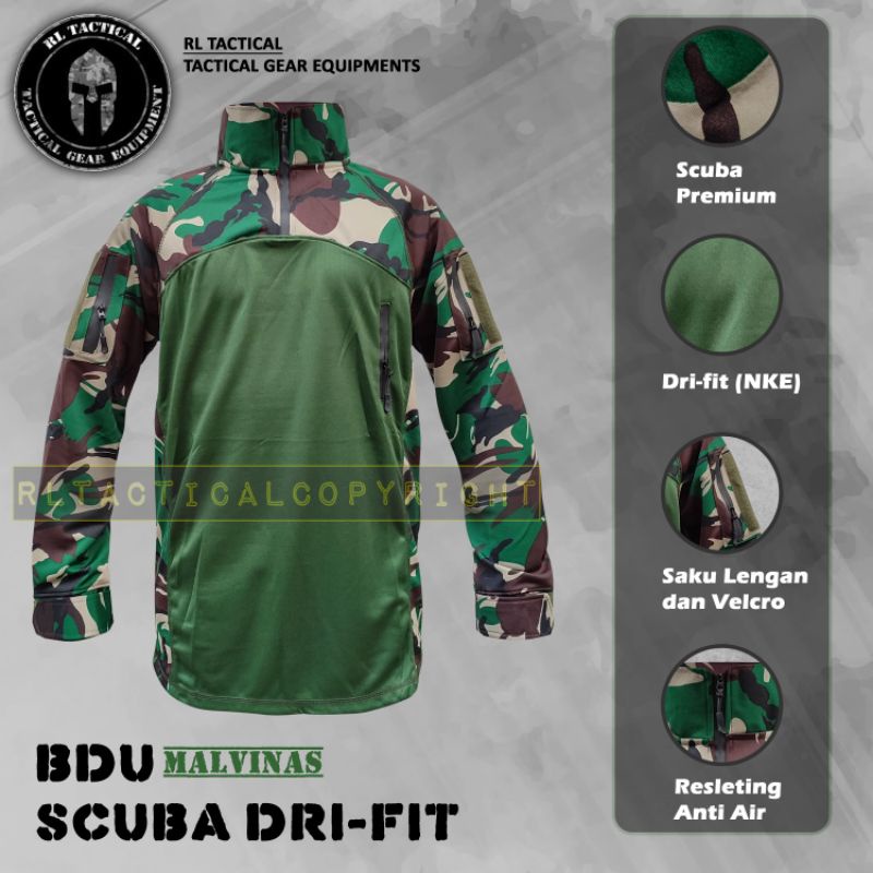 Kaos Bdu Dryfit Scuba Malvinas Combat