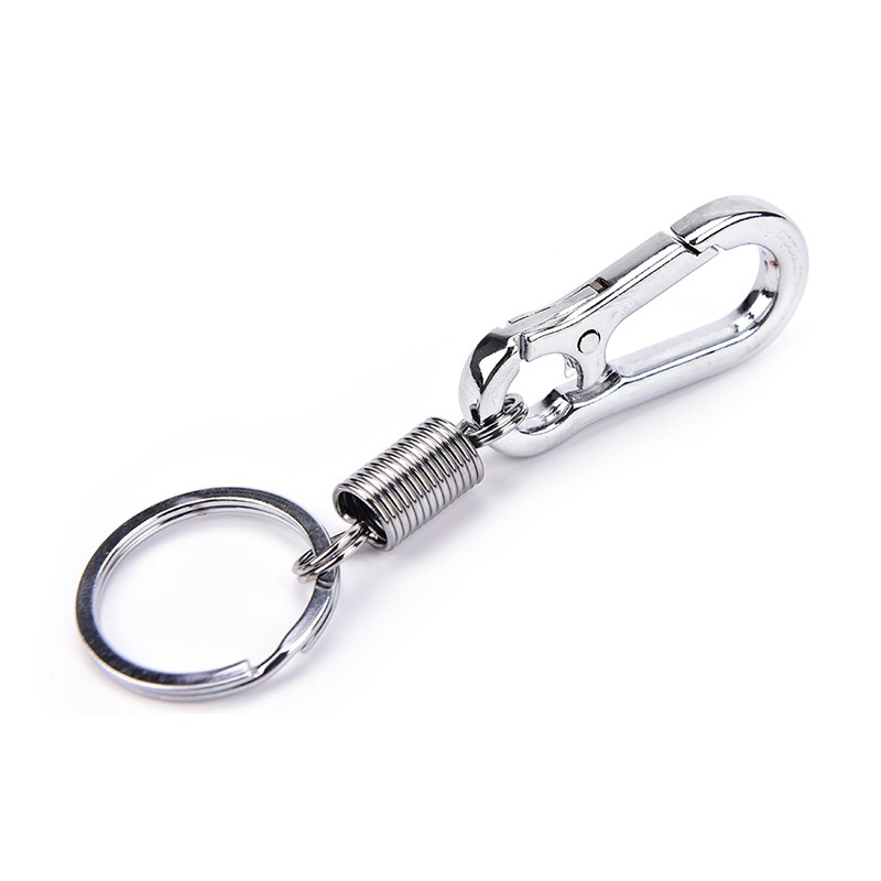 [Bayar di Tempat]1pc Stainless steel Gourd Buckle carabiner keychain anti-lost buckle retractable