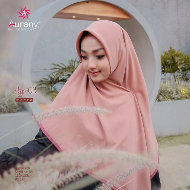 HIJAB SEGIEMPAT SYARI AJP 03 • AURANY  • 130 X 130 APL LIST