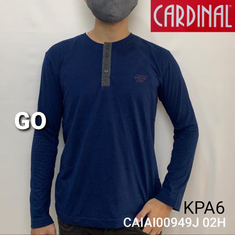 gos KPA CARDINAL JEANS Kaos Cowok Baju Oblong Slimfit Pakaian Pria Lengan Panjang