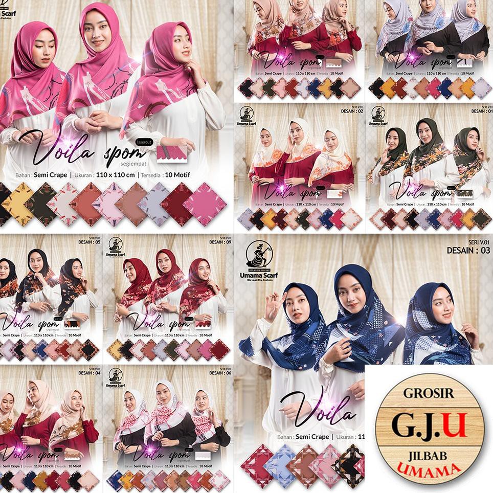 RAMADHAN SALE Umama VOILA SPOM LC V1 campur motif dan campur warna jilbab hijab kerudung segi empat