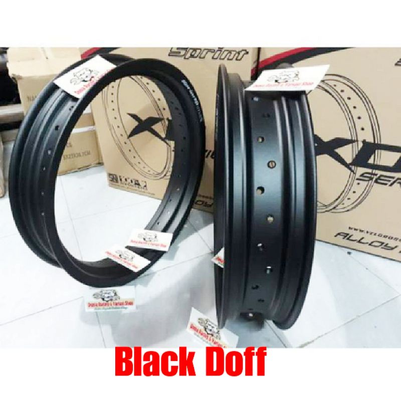 Velg Sprint XD Pelek XD 250 300 17 / 250 350 17 / 300 350 17 Hole 36 Black Doff Black Gloss sepasang depan belakang