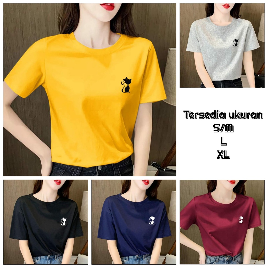 MUKZHOP / BAJU OBLONG KUCING / kaos oblong / fashion wanita / terlaris / terbaru