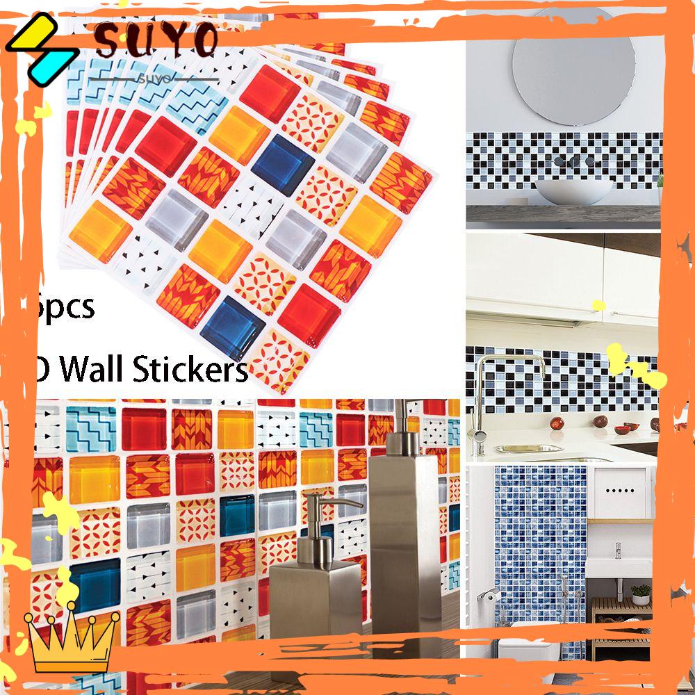 Suyo 6pcs / set Stiker Lantai Kamar Mandi / Dapur