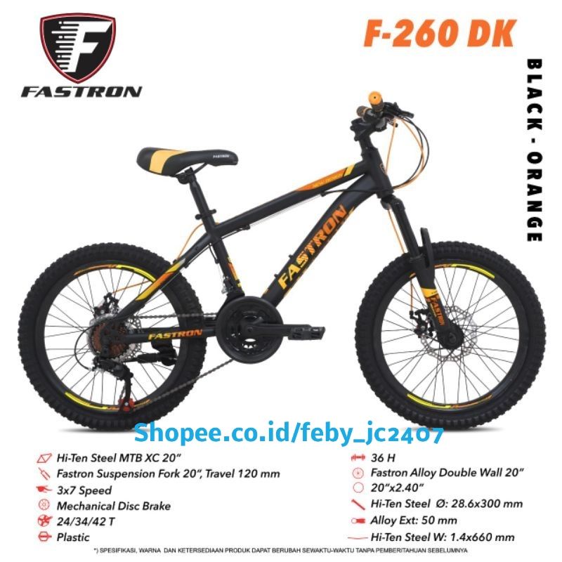 [EKA JAAYA SEPEDA] Fastron Sepeda Gunung Mtb Uk 20 inch Fastron F 260 DK by Pacific