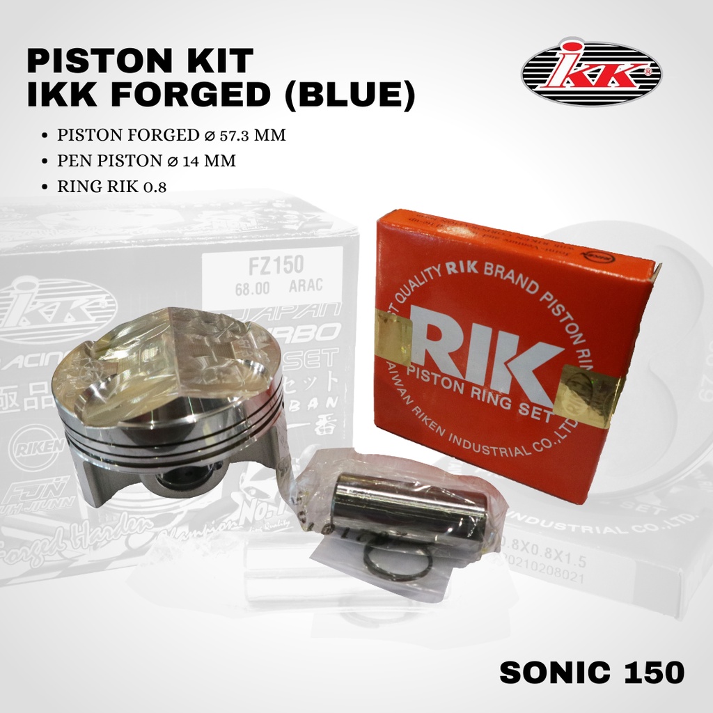 Piston IKK SONIC 150 57.3 pin 14 forged Blue