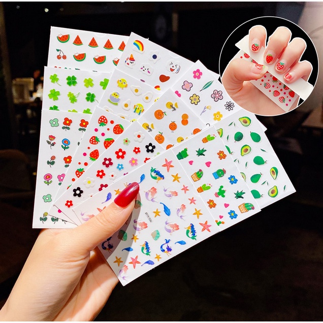 Stiker Kuku Anak Perempuan Motif Kartun Lucu Nail Art Kecil Tahan Air Fashion kuku anak lucu AK224