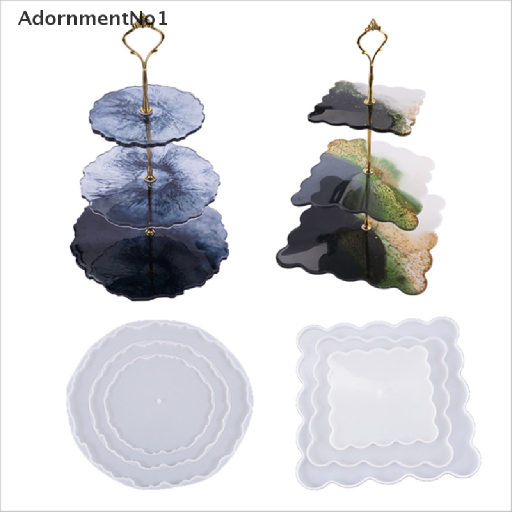 [AdornmentNo1] DIY Crystal Silicone Mold Three-layer Fruit Plate Tea Plate Epoxy Resin Mold [new]