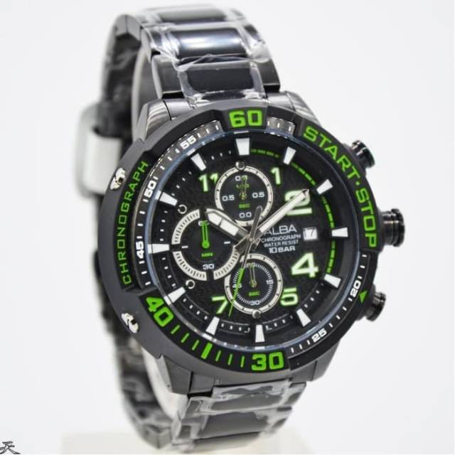 Jam Tangan Pria Alba AM3101X1 Rantai Hitam Original Murah
