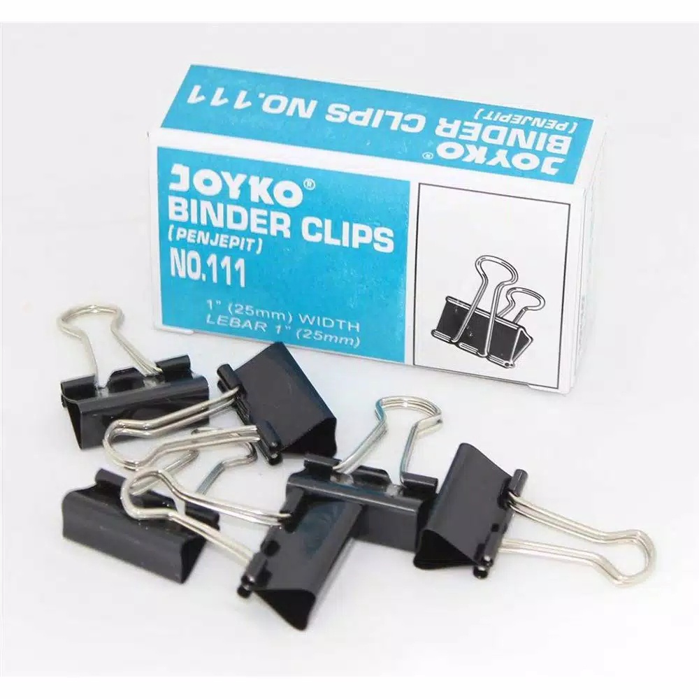 

Binder Clip / Klip Penjepit Kertas JOYKO No 111 - Per Box (Isi 12 Pcs)