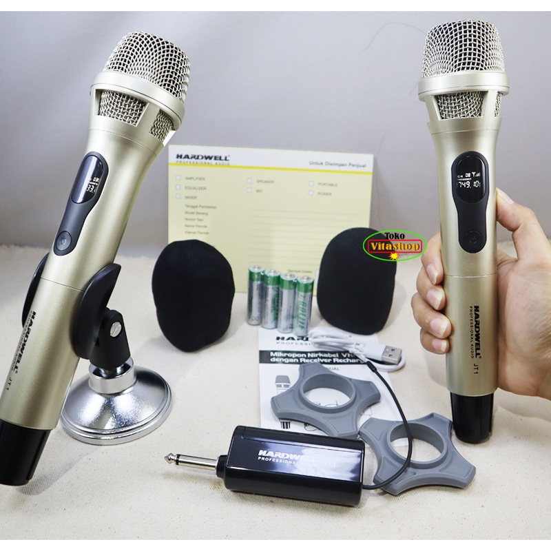 Microphone Wireless Hardwell JT-1 Mic Wirles Original Mik Wireles Asli