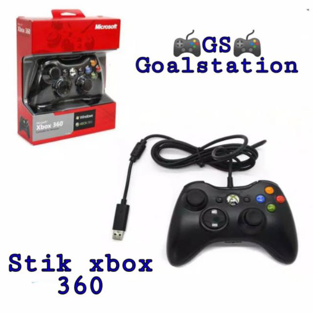 Stik Stick Xbox 360 Wired kabel Hitam