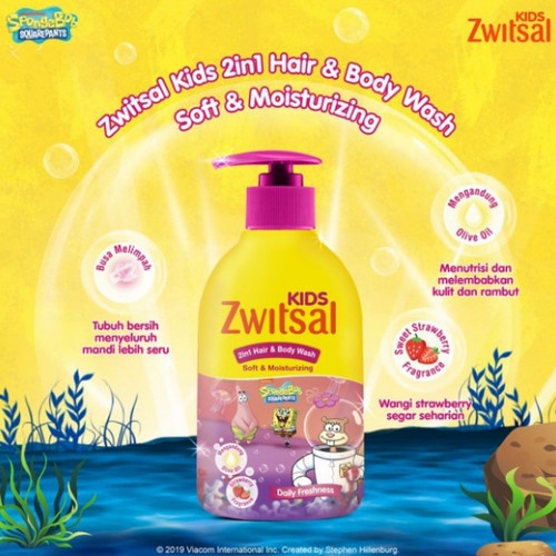 Zwitsal Kids Bubble Bath / 2in1 Hair &amp; Body Wash 280ml - Sabun / Shampoo Mandi Anak 280 ml