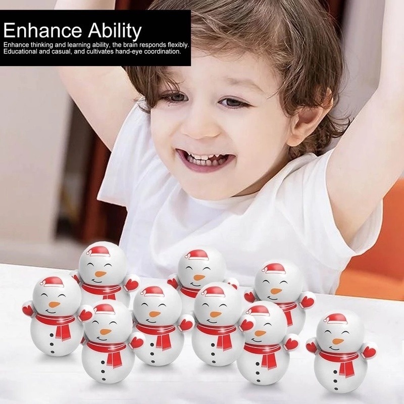 1pc Mainan Tumbler Mini Bentuk Penguin / Snowman Kartun Untuk Anak