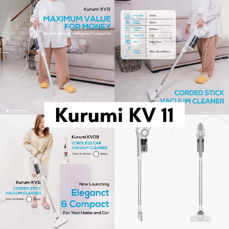 Kurumi KV 11 Corded Stick Vacuum Cleaner / Penyedot Debu Lantai