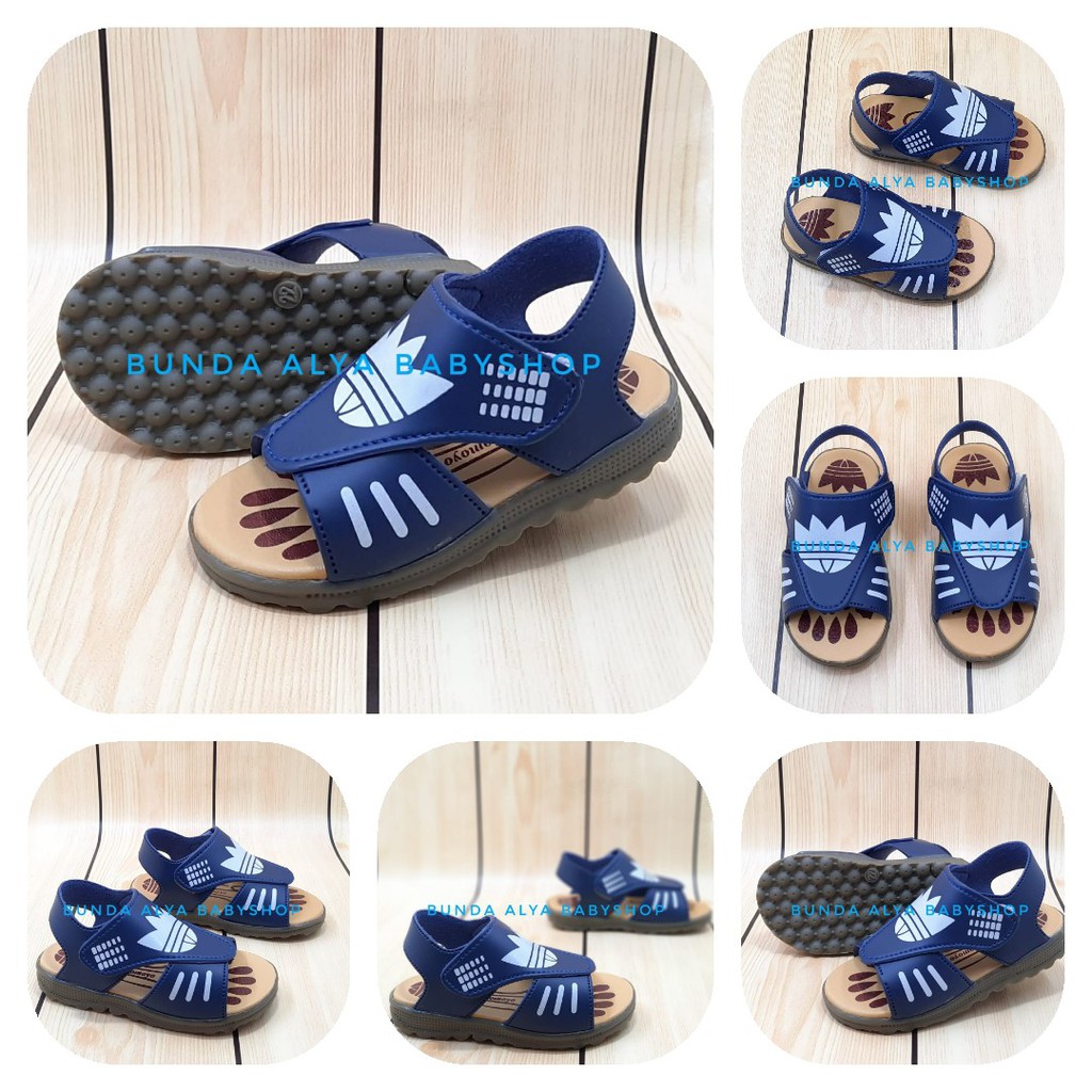 Sendal Anak Laki Laki Usia 8 Bulan 1 Tahun Karet NAVY - Sepatu Sandal Gunung Anak Cowok AntiLicin Size 22 - 24 Alas Karet