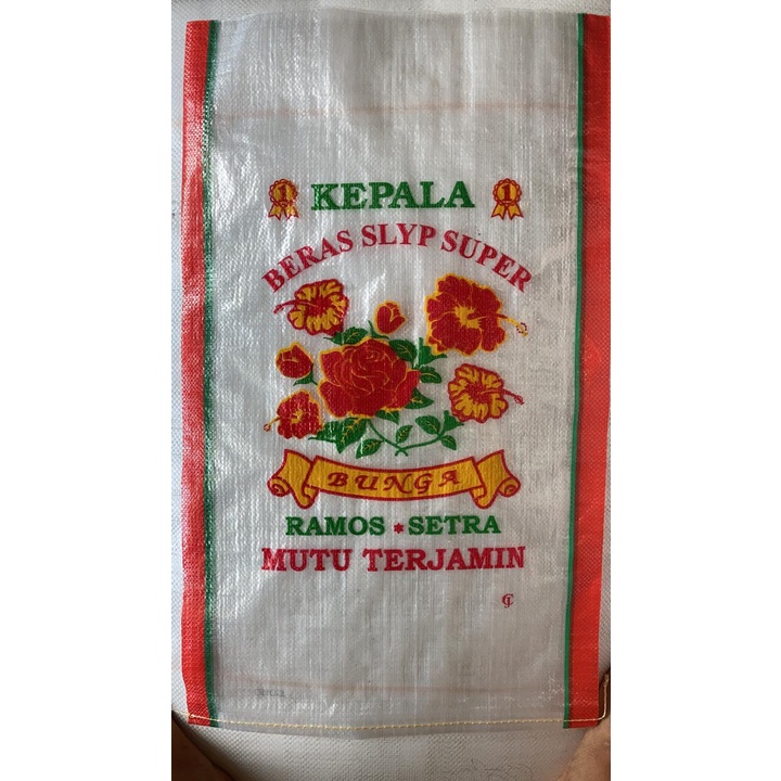 Karung beras uk 25kg merek Bunga