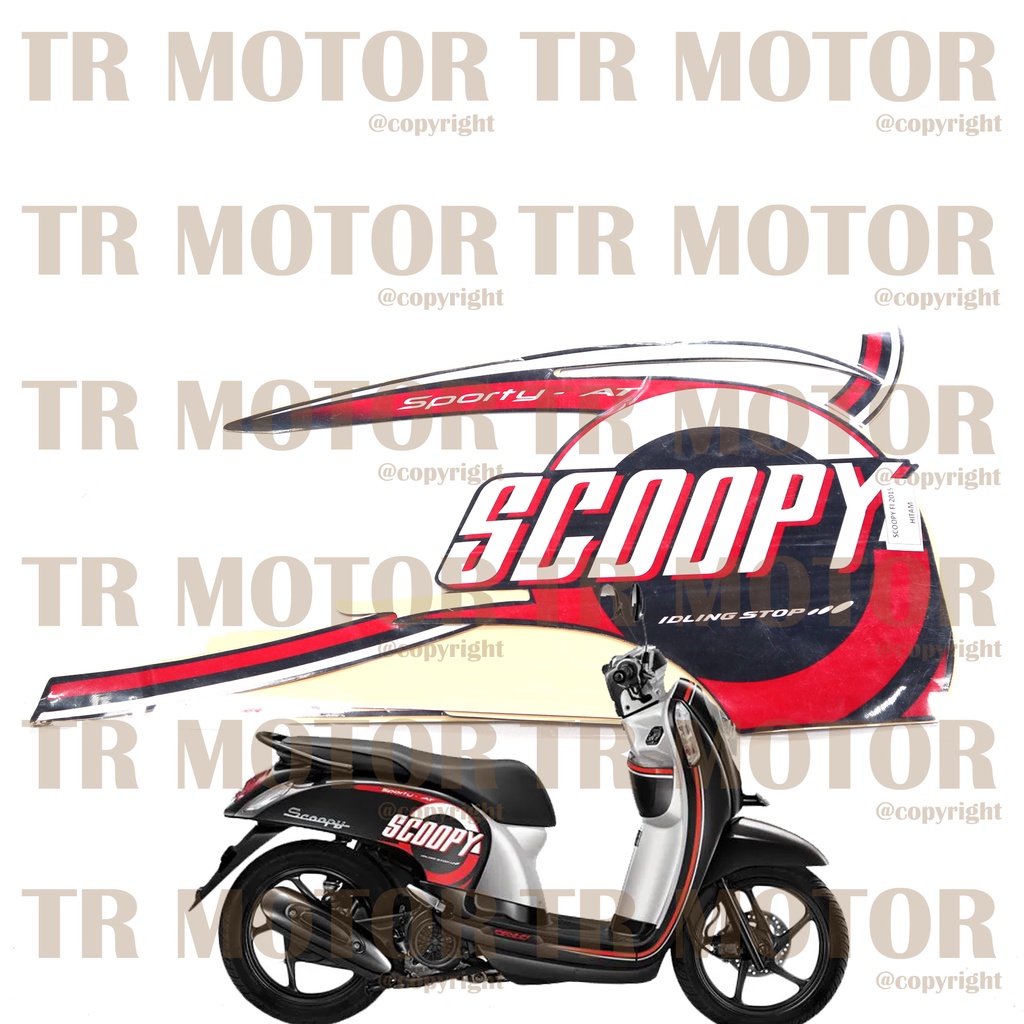 Stiker Motor Scoopy Fi 2015 Sticker Striping Full Set Motor
