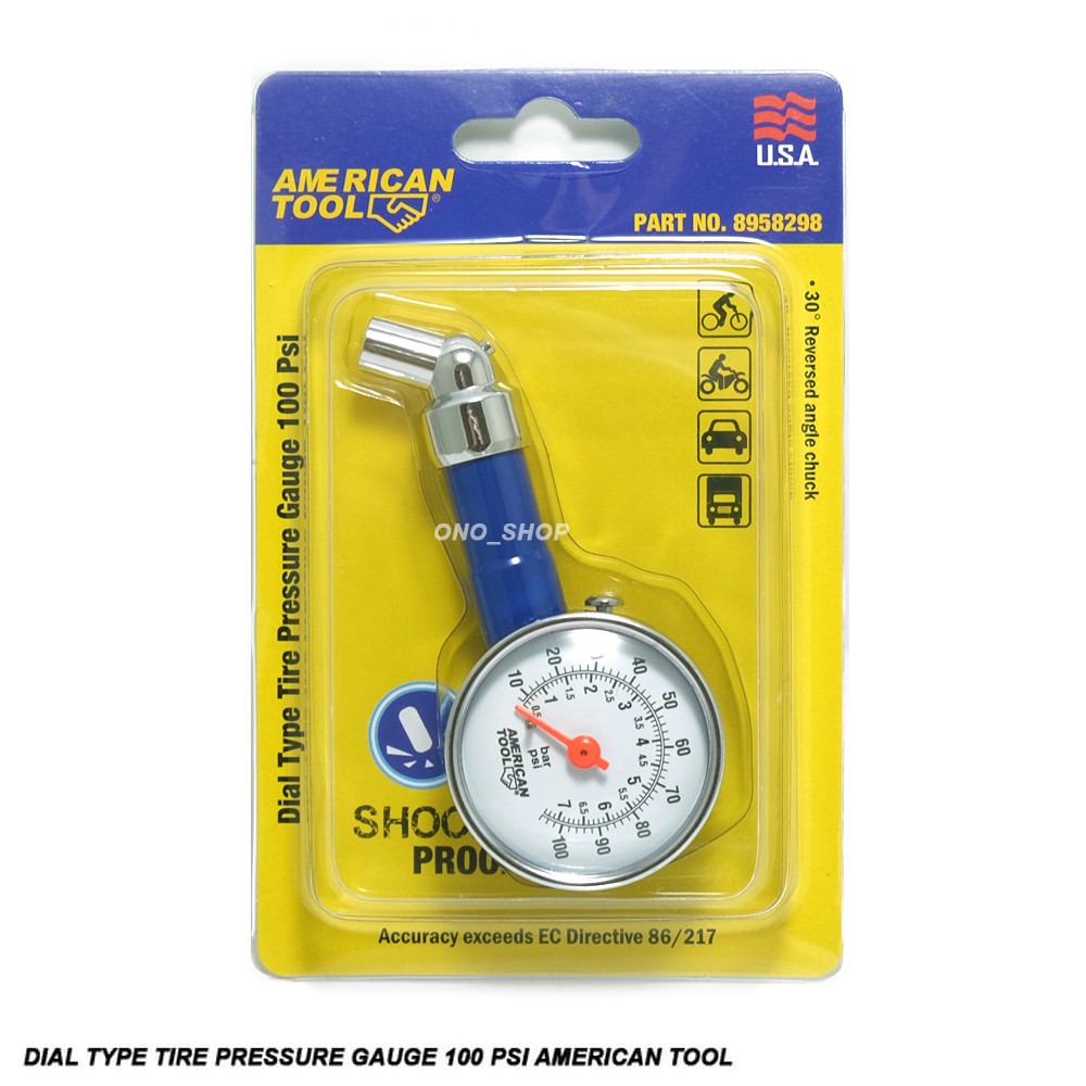 Alat Ukur Tekanan Ban 100 Psi (Dial Type Tire Pressure Gauge) American Tool