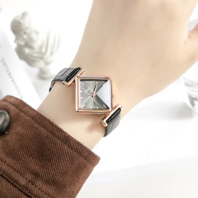 Rowling (Jam-03) Jam Tangan Wanita O.U.K.J Jam Tangan Wanita Quartz dengan Strap kulit Sintetis Import