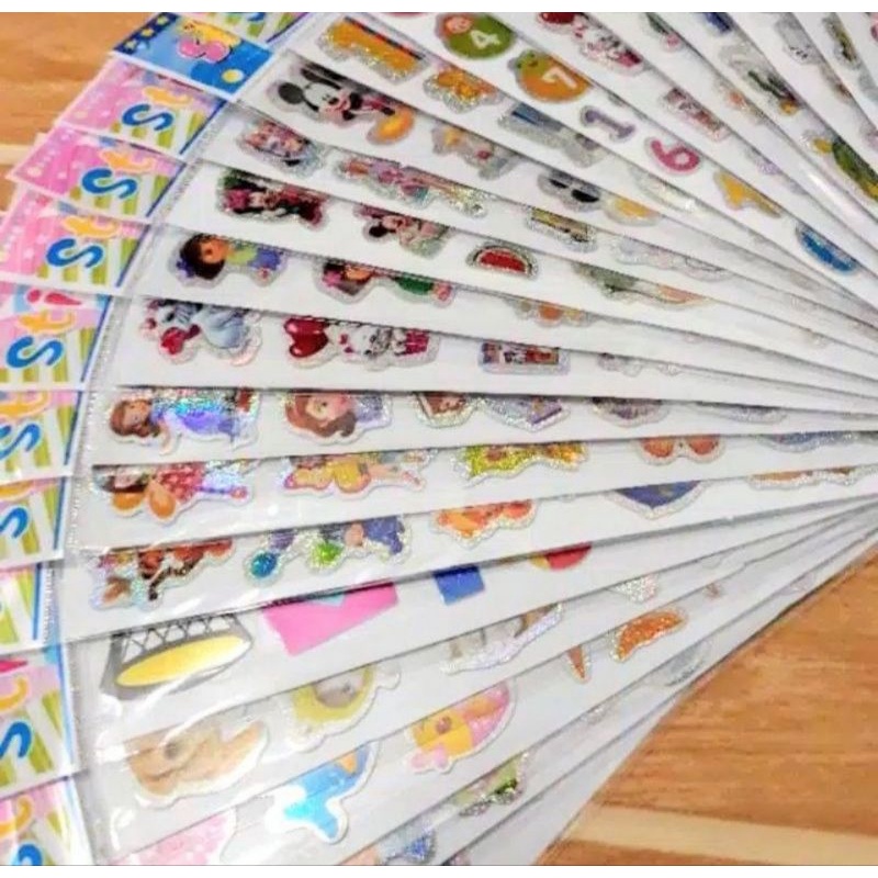 Sticker Stiker Anak Kartun Timbul Reward Motif Random Jual Satuan MURAH