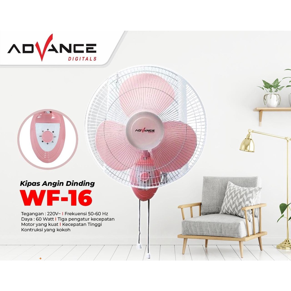 ADVANCE KIPAS ANGIN DINDING WF 16 WALL FAN/NIKO WALLFAN NKW 16L