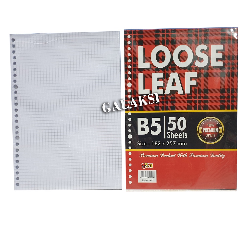 

(KOTAK) LOOSE LEAF / KERTAS BINDER B5-50 GRID