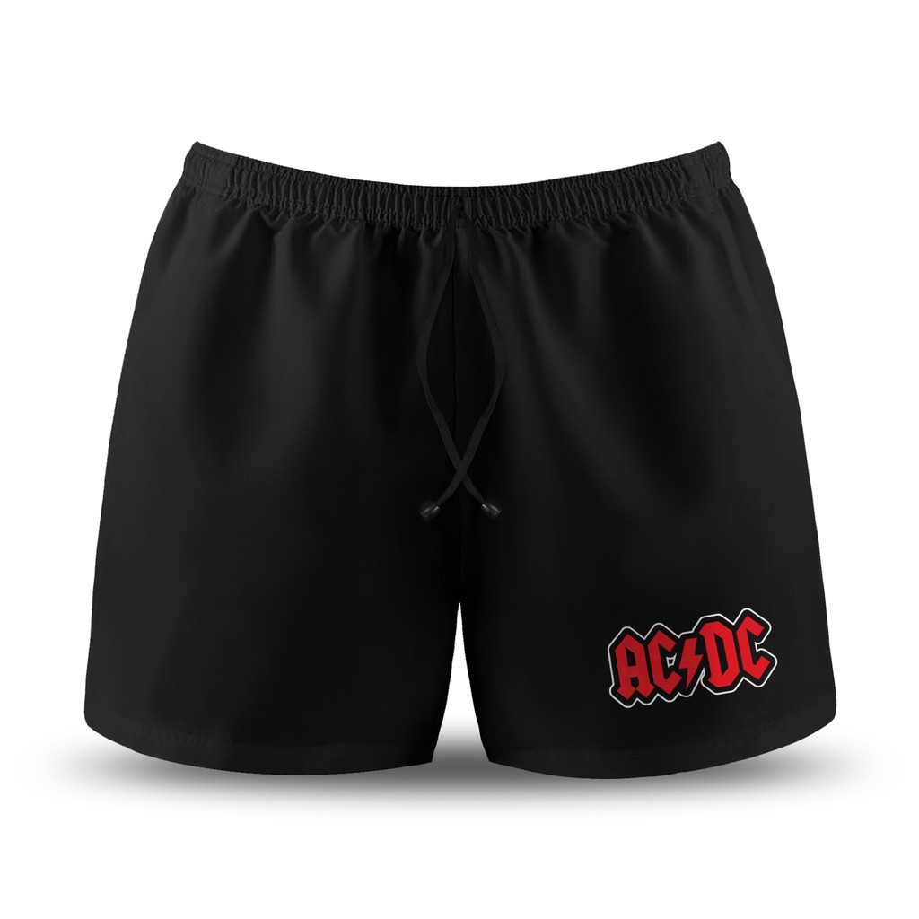 Surfinclo Celana Pendek Boxer Hitam World Band Series Vol.1 Bahan Katun Combed M L XL XXL