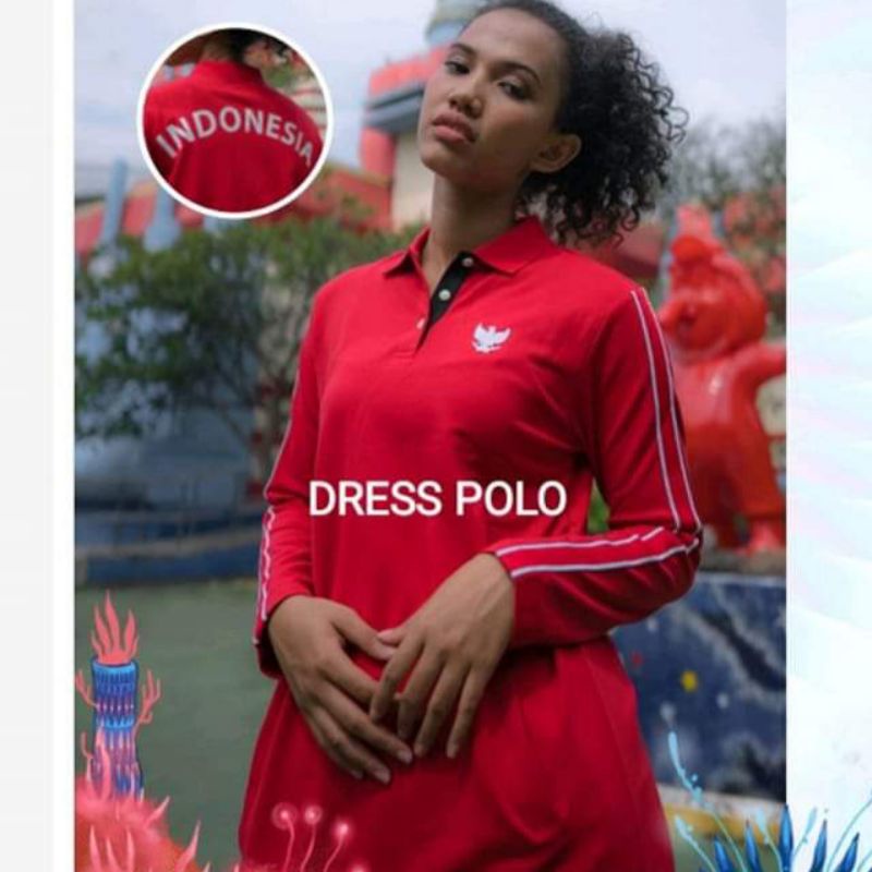 Giordano Dress Polo Woman Independence Day , Merah, S