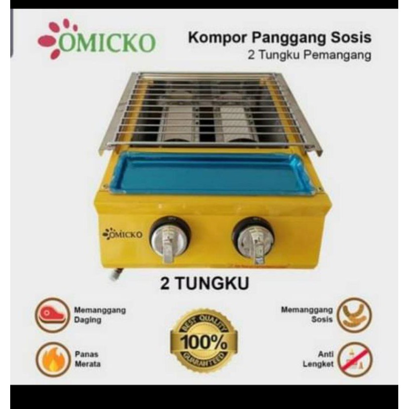 kompor panggang sosis 2 tungku