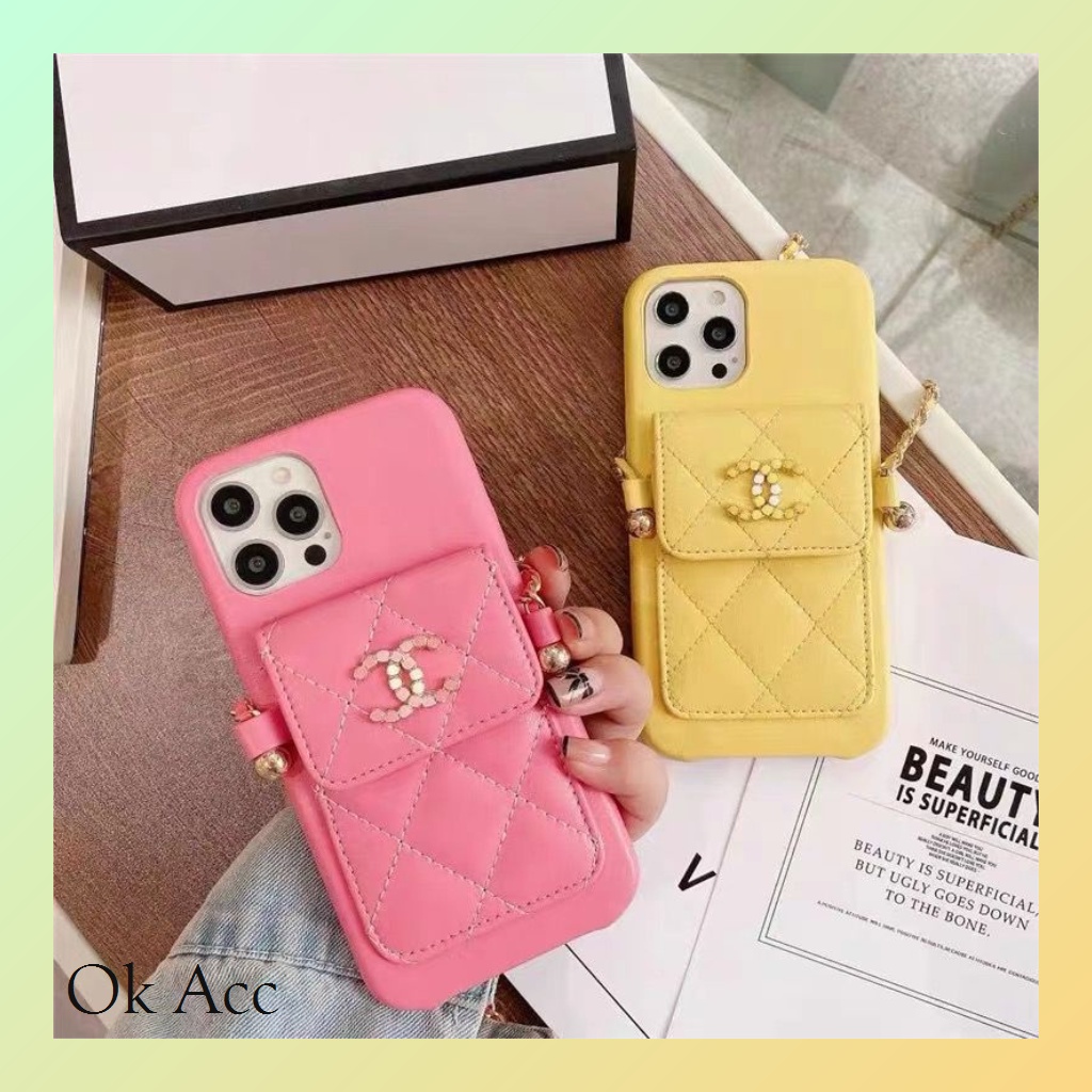 FH30 Pouch Kecil CHA*NEL + Tali Case Iphone X/Xs Xr Xs Max 11 11 Pro 11 Pro Max 12/12 Pro 12 Pro Max 13 13 Pro 13 Pro Max