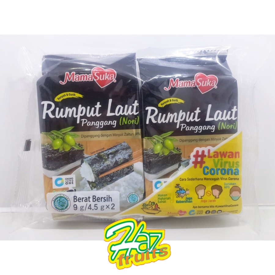 

Mamasuka Seaweed Original 4.5 Gr Isi 2 Pack - Snack Nori