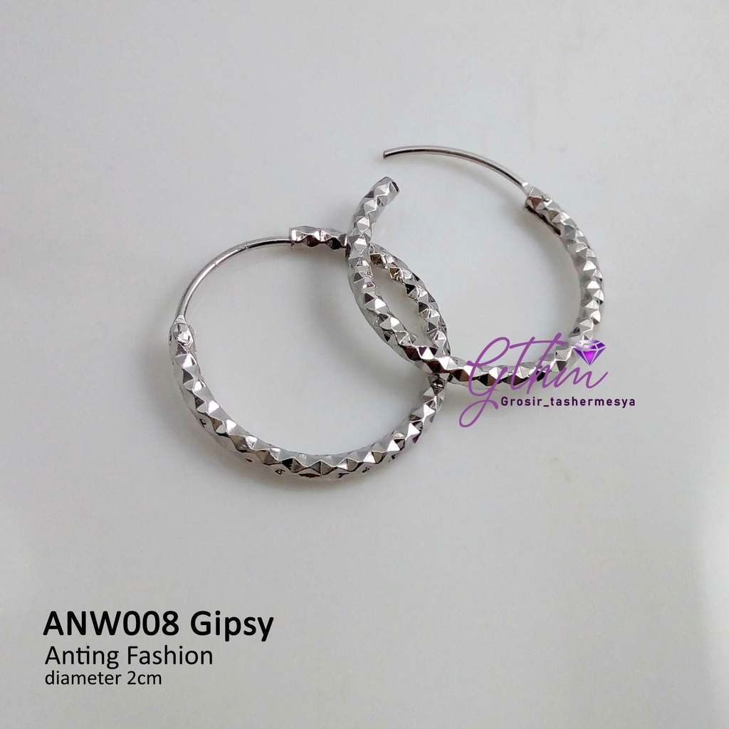 xuping gthm anting gipsy mewah bulat 2cm bisa dipakai harian perhiasan lapis emas 18k anti alergi