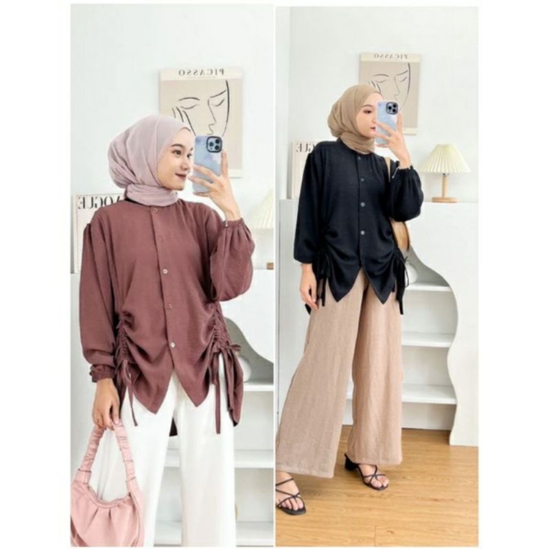 Megan Top Blouse Crinkle // Blouse Serut Crinkle